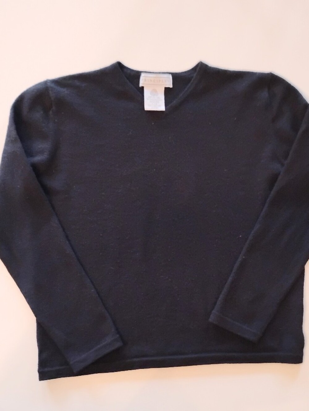 Vintage Principles 100% Pure New Wool V-Neck Sweater - Large (Spun in Italy)